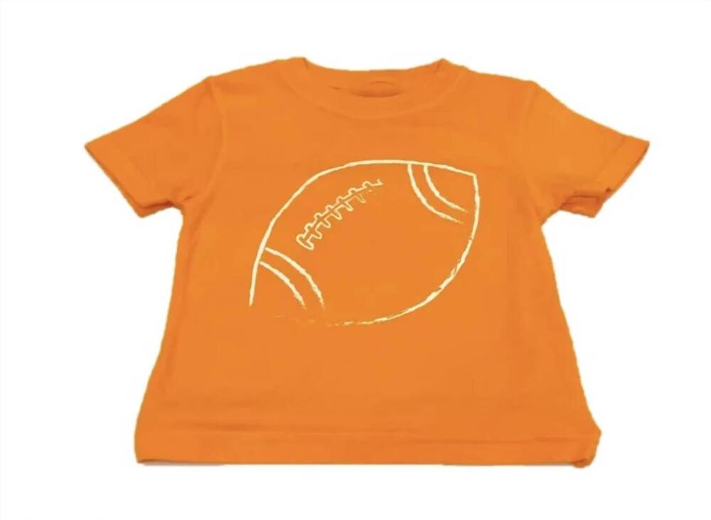 NEW MUSTARD & KETCHUP KIDS kids' short sleeve football t-shirt in orange